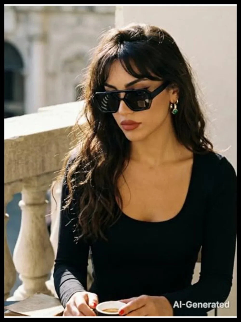 Oversized Flat Top Sunglasses Retro Square Aviator Double Bridge UV400